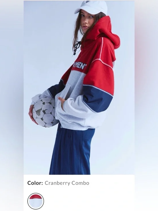 ~ Free People Movement ~  Final Call Colorblock Logo Hoodie ~ XS ~ NWT ~ - Picture 8 of 14